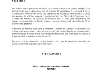 Taboada solicita licencia para buscar candidatura del Frente Amplio por la Ciudad