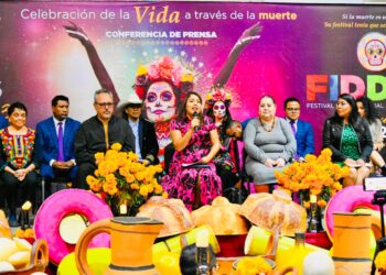 Berenice Hernández presenta en conferencia de prensa el "Festival Internacional de Día de Muertos", Tláhuac 2023