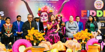 Berenice Hernández presenta en conferencia de prensa el "Festival Internacional de Día de Muertos", Tláhuac 2023