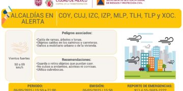 Alerta Amarilla por vientos fuertes en CDMX